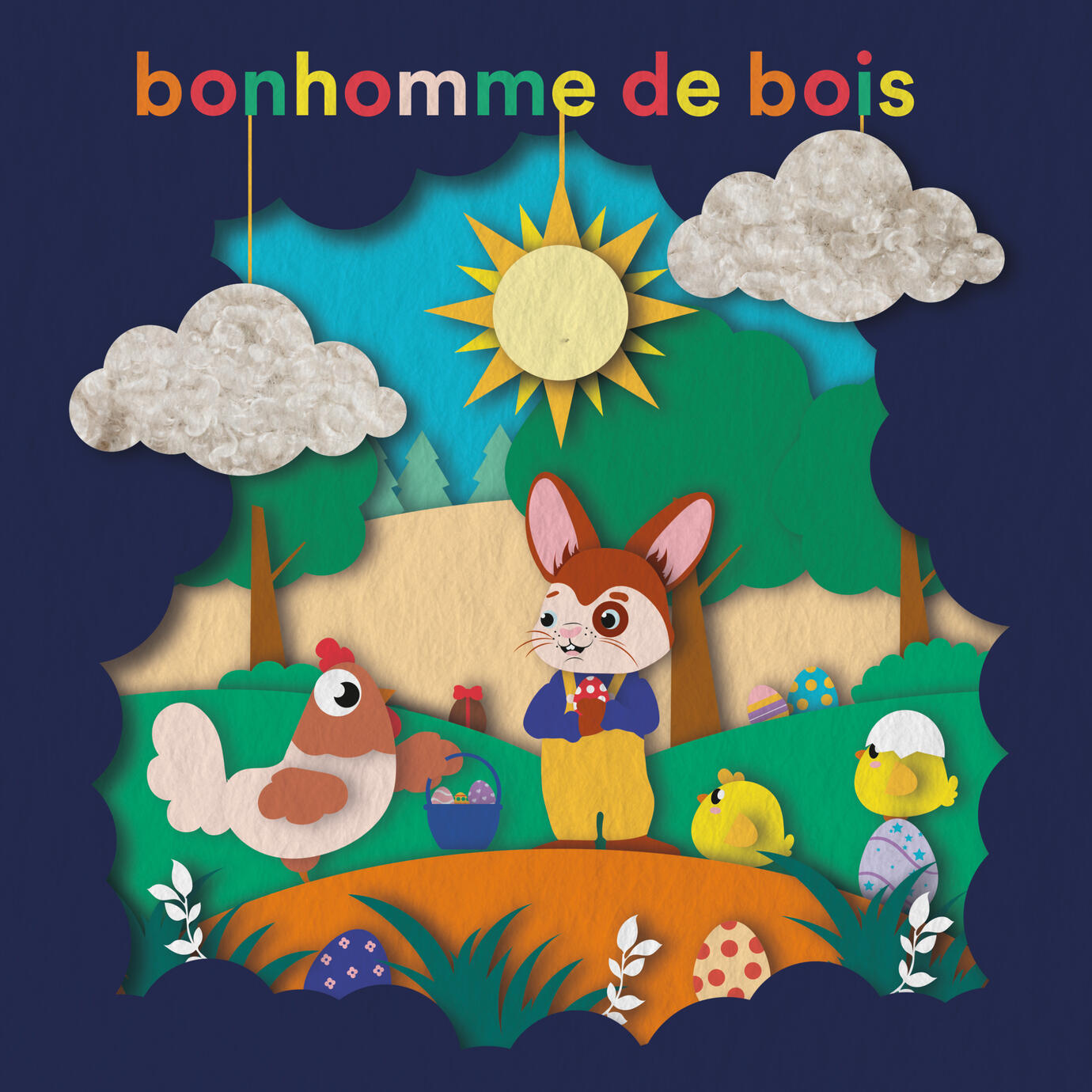 Affiche Bonhomme de Bois vitrine Pâques 2025